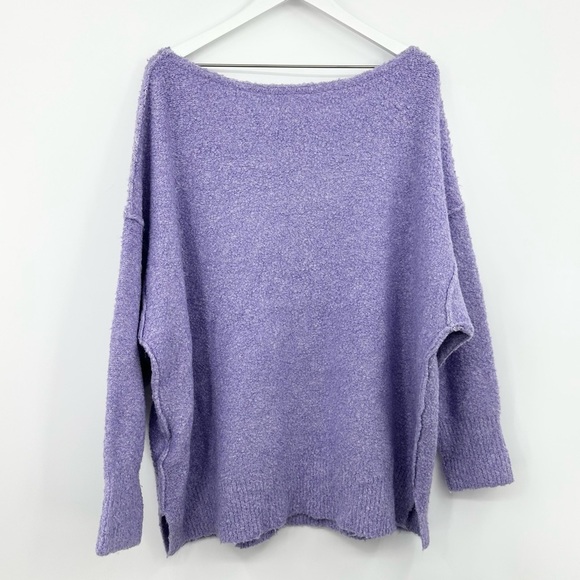Free People Moira Slouchy Tunic Sweater Lavender Size Large - Picture 4 of 8